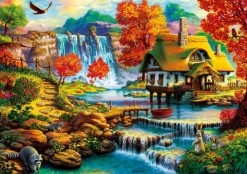 Bluebird Puzzle - Country House by the Water Fall - 1000 piece jigsaw puzzle Sale