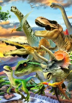 Bluebird Puzzle - Dino Sunset - 1000 Piece Jigsaw Puzzle Online