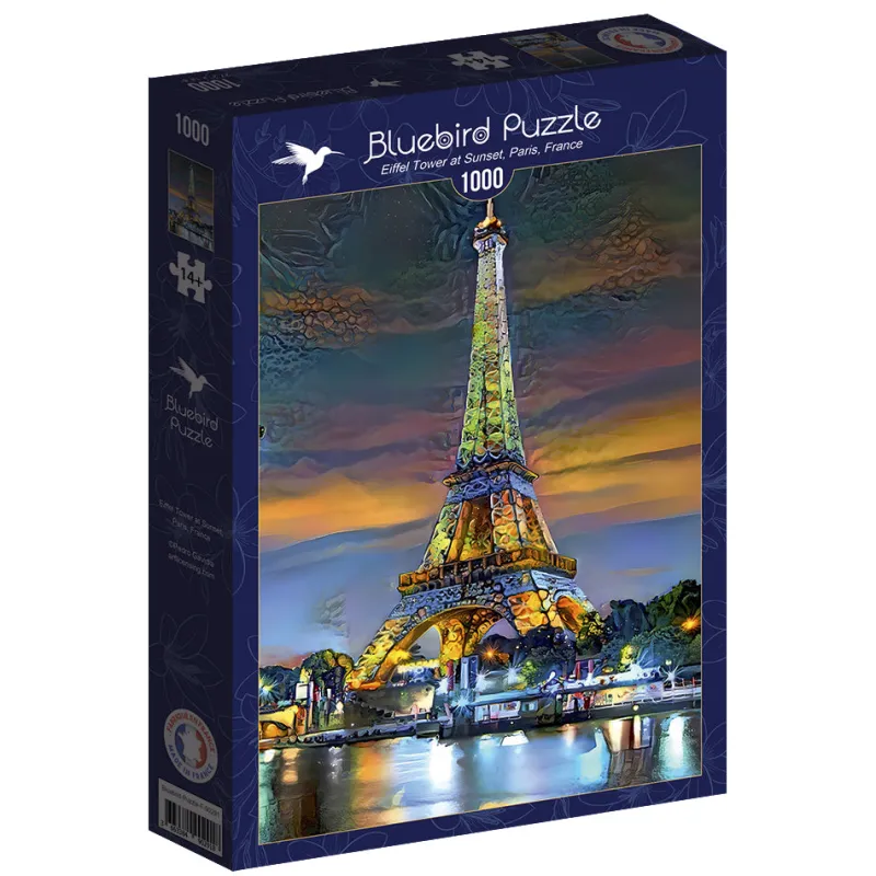 Bluebird Puzzle - Eiffel Tower at Sunset, Paris, France - 1000 Piece Jigsaw Puzzle Hot
