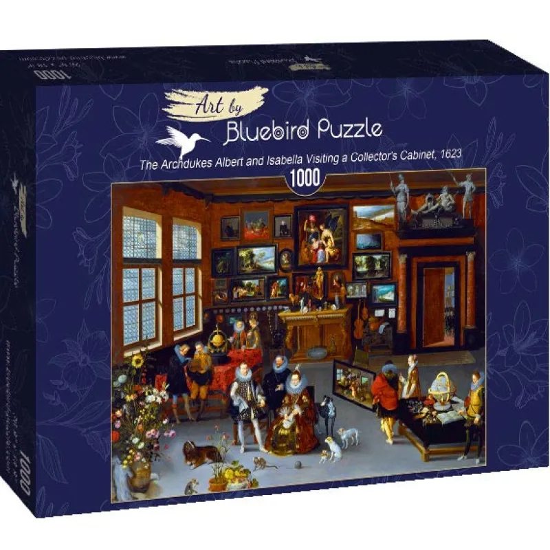 Art by Bluebird Bluebird Puzzle - Hieronymus Francken Iicirca - The Archdukes Albert and Isabella Visiting a Collector's Cabinet, 1623 - 1000 Piece Jigsaw Puzzle Online