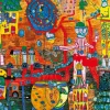 Art by Bluebird Bluebird Puzzle - Hundertwasser - The 30 Days Fax Painting, 1996 - 1000 Piece Jigsaw Puzzle Fashion
