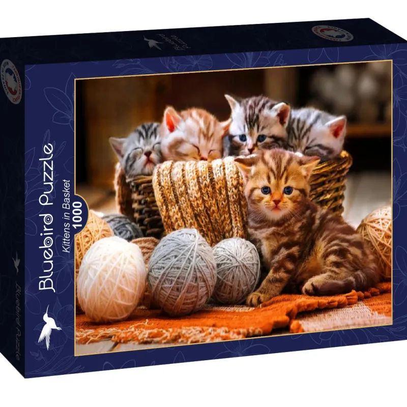 Bluebird Puzzle - Kittens in Basket - 1000 Piece Jigsaw Puzzle Hot