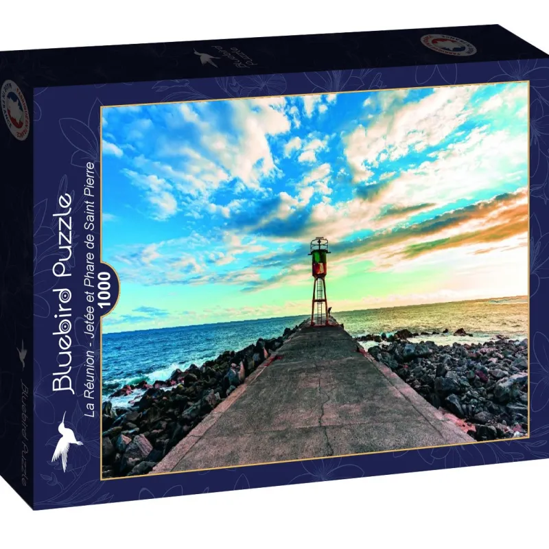 Bluebird Puzzle - La Réunion - Jetée et Phare de Saint Pierre - 1000 Piece Jigsaw Puzzle Online