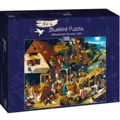 Art by Bluebird Bluebird Puzzle - Pieter Bruegel the Elder - Netherlandish Proverbs, 1559 - 1000 Piece Jigsaw Puzzle Online