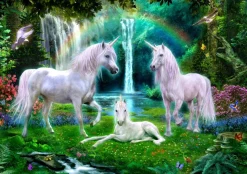 Bluebird Puzzle - Rainbow Unicorn Family - 1000 Piece Jigsaw Puzzle Outlet