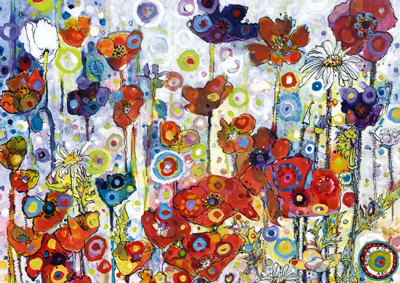Art by Bluebird Bluebird Puzzle - Sally Rich - Poppies - 1000 Piece Jigsaw Puzzle New