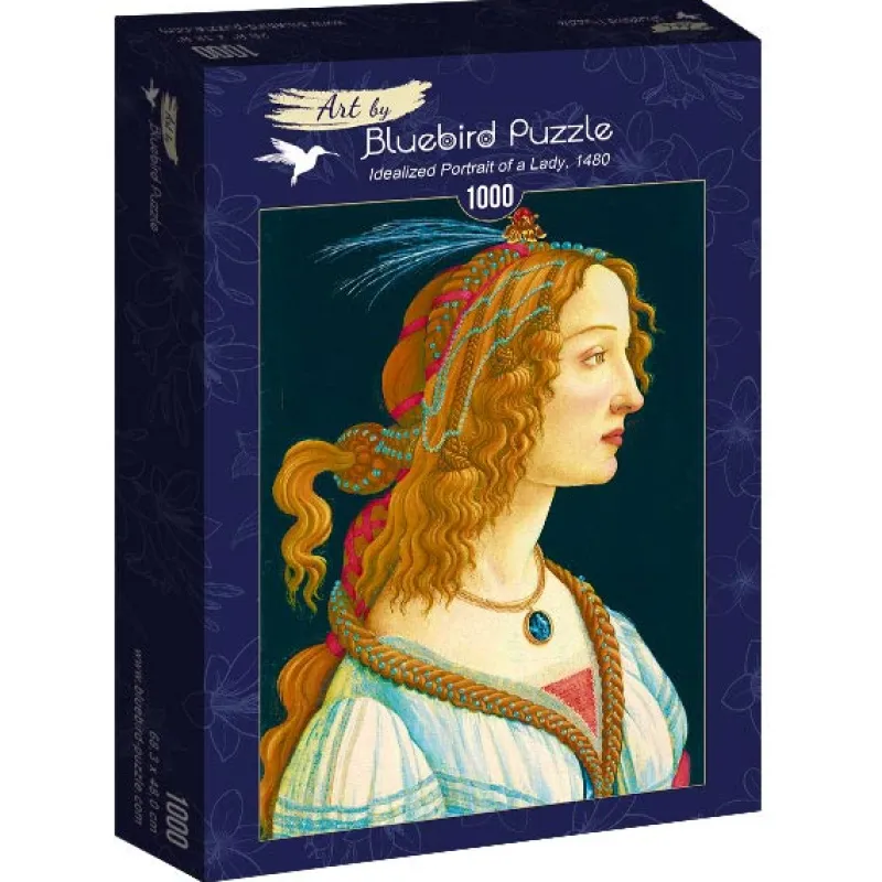 Art by Bluebird Bluebird Puzzle - Sandro Botticelli - Idealized Portrait of a Lady, 1480 - 1000 Piece Jigsaw Puzzle Fashion