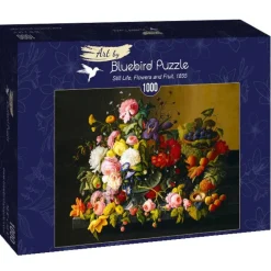 Art by Bluebird Bluebird Puzzle - Severin Roesen - Still Life, Flowers and Fruit, 1855 - 1000 Piece Jigsaw Puzzle Clearance