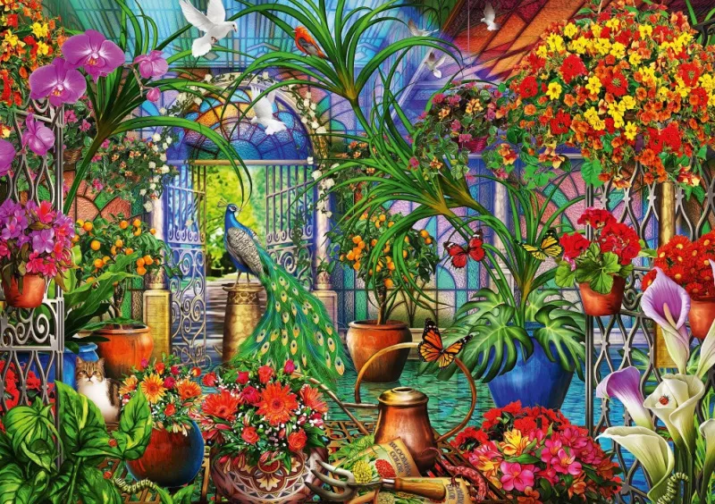 Bluebird Puzzle - Tropical Green House - 1000 Piece Puzzle Online