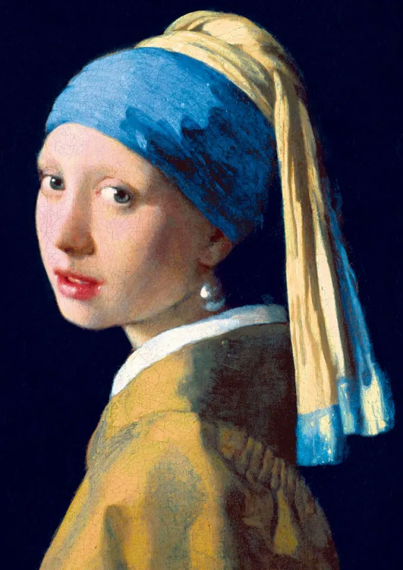 Art by Bluebird Bluebird Puzzle - Vermeer- Girl with a Pearl Earring, 1665 - 1000 Piece Jigsaw Puzzle Clearance