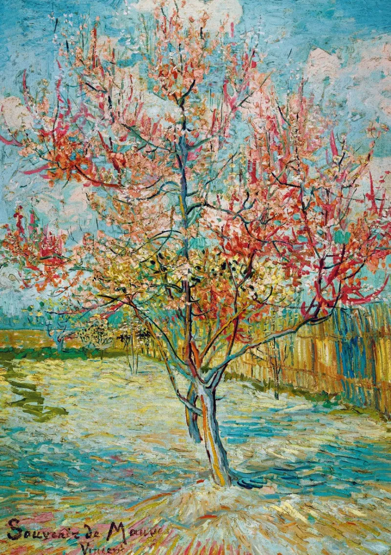 Art by Bluebird Bluebird Puzzle - Vincent Van Gogh - Pink Peach Trees (Souvenir de Mauve), 1888 - 1000 Piece Jigsaw Puzzle Online