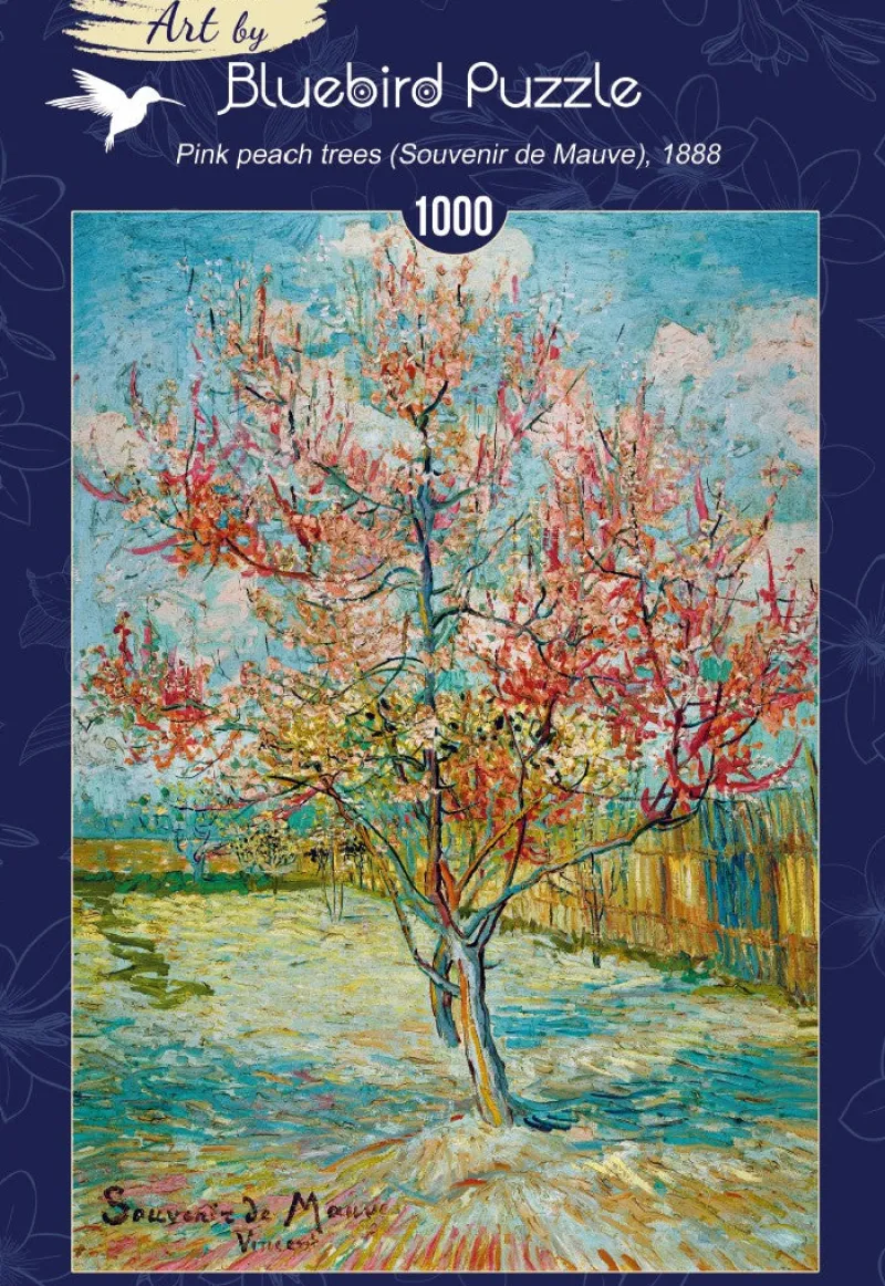 Art by Bluebird Bluebird Puzzle - Vincent Van Gogh - Pink Peach Trees (Souvenir de Mauve), 1888 - 1000 Piece Jigsaw Puzzle Online