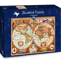 Bluebird Puzzle - Vintage Map - 1000 Piece Jigsaw Puzzle Best