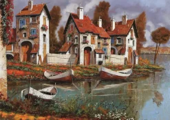 Art Puzzle Case a Cerchio, Italy 1000 piece jigsaw puzzle New