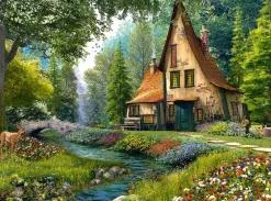Castorland - Dominic Davison - Toadstool Cottage - 2000 Piece Jigsaw Puzzle New