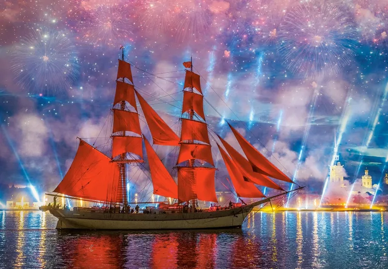 Castorland - Red Frigate - 1000 Piece Jigsaw Puzzle New