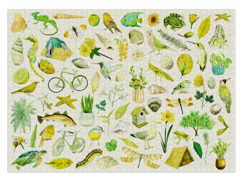 Cloudberries - Green - 1000 Piece Jigsaw Puzzle Fashion