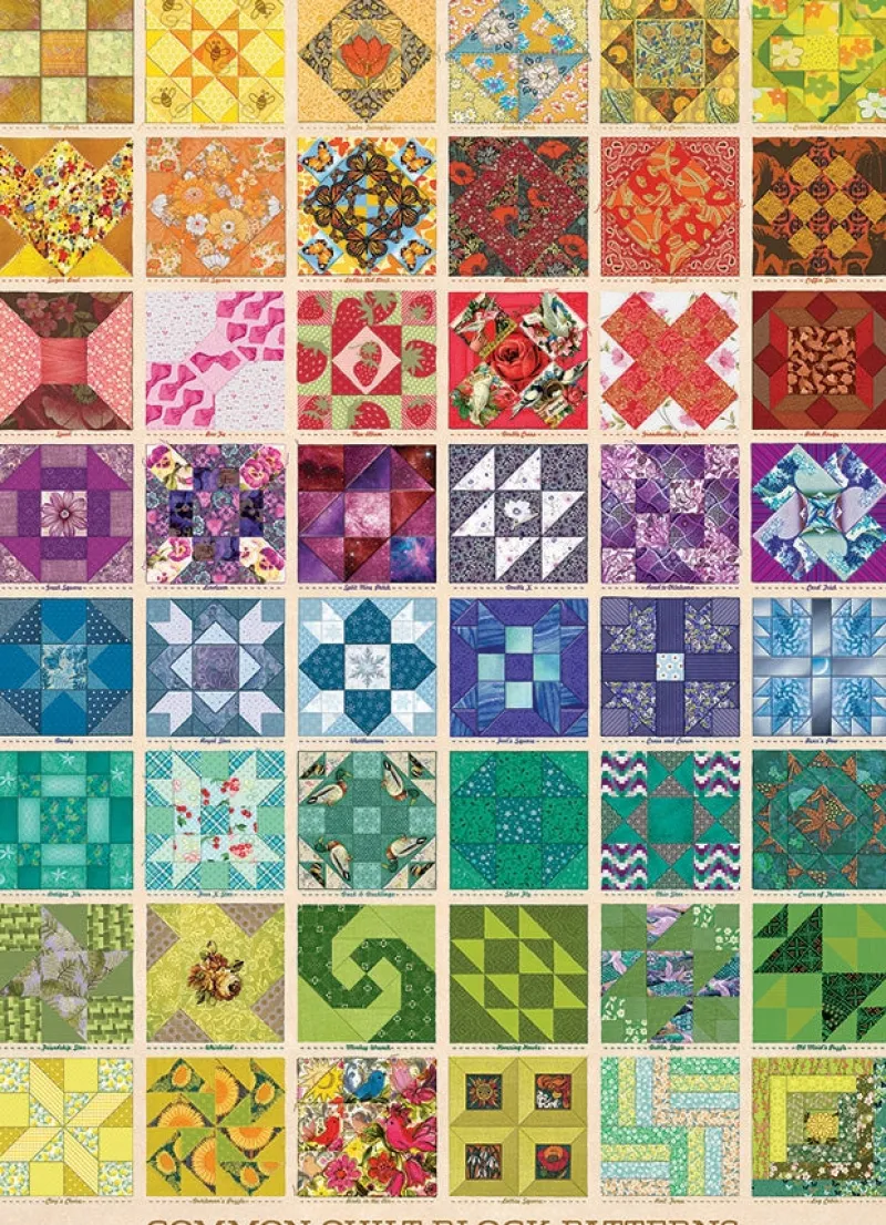 Cobble Hill - Common Quilt Blocks - 1000 Piece Jigsaw Puzzle Online