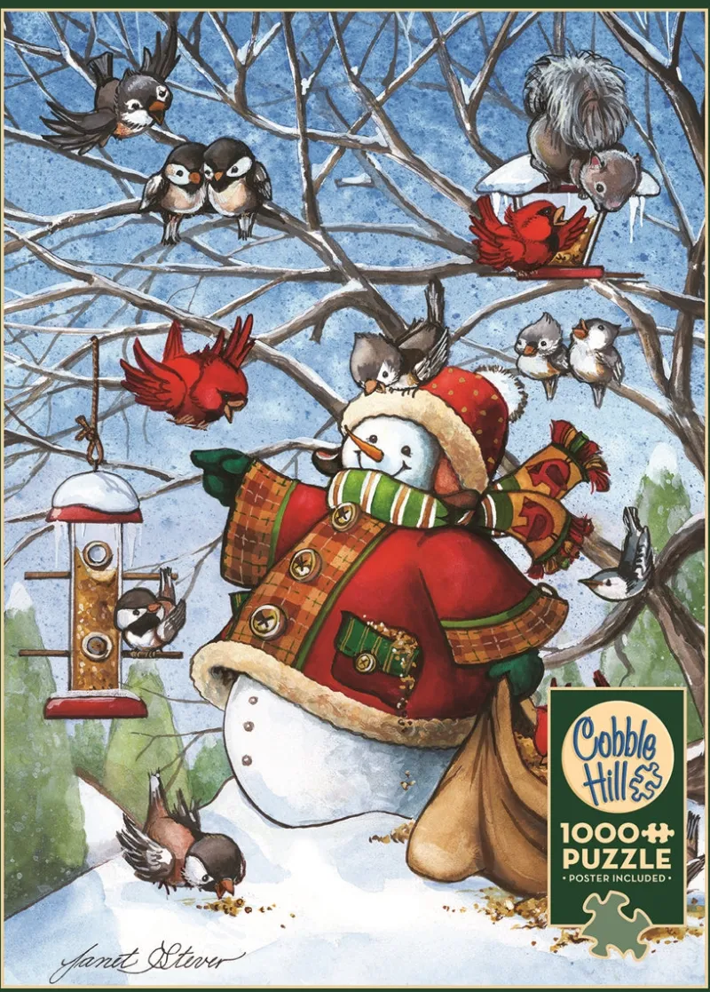 Cobble Hill - Frosty Feeds His Friends - 1000 Piece Jigsaw Puzzle Online
