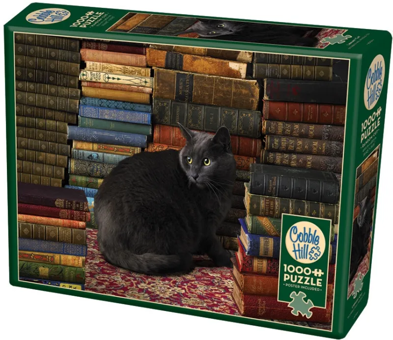 Cobble Hill - Library Cat - 1000 Piece Jigsaw Puzzle New