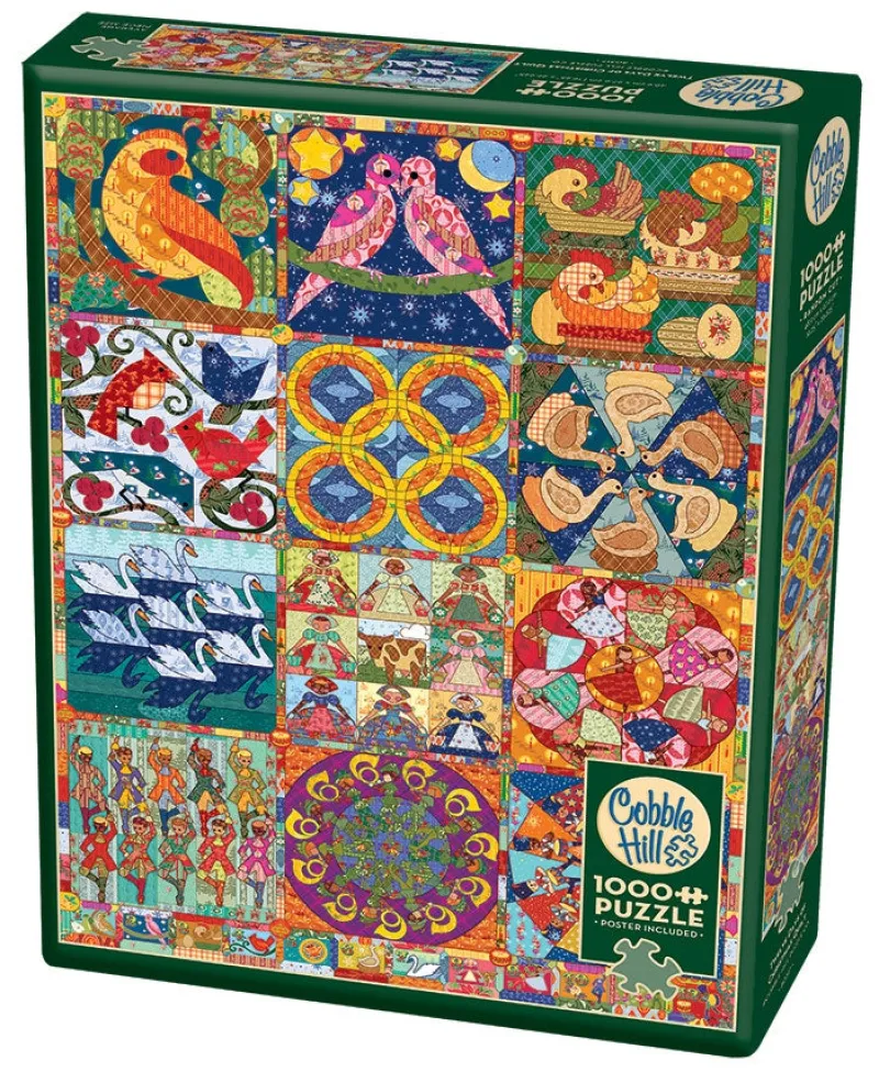Cobble Hill - Twelve Days of Christmas Quilt - 1000 Piece Jigsaw Puzzle Best