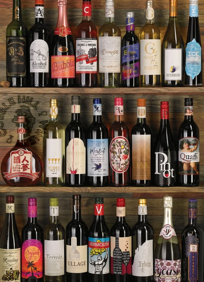 Cobble Hill - Wine Alphabet - 1000 Piece Jigsaw Puzzle Clearance