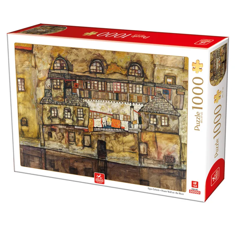 Deico Games Deico- Egon Schiele - House Wall on the River - 1000 Piece Jigsaw Puzzle New