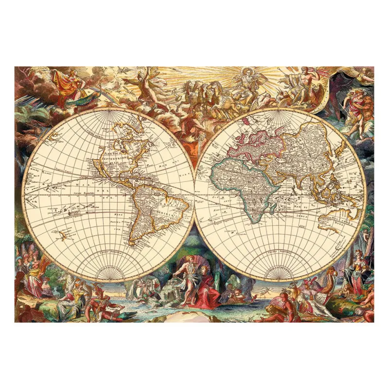 Dino - Antique World Map - 1000 Piece Jigsaw Puzzle Best