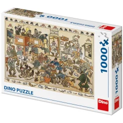 Dino - Josef Lada - Fight in a Pub - 1000 Piece Jigsaw Puzzle Clearance