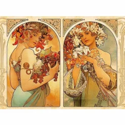 Dtoys - Alphonse Mucha : Fruit and Flower Dyptich - 1000 Piece Jigsaw Puzzle Outlet