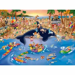 Dtoys - Cartoon Collection : Trafic Jam at the Beach - 1000 Piece Jigsaw Puzzle Online