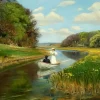 Dtoys - Hans Andersen Brendekilde: A You Couple in a Rowing Boat on Odense - 1000 Piece Jigsaw Puzzle Fashion