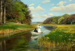 Dtoys - Hans Andersen Brendekilde: A You Couple in a Rowing Boat on Odense - 1000 Piece Jigsaw Puzzle Fashion
