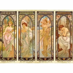 Dtoys - Jigsaw Puzzle - 1000 Pieces - Alphonse Mucha : Times of Day - 1000 Piece Jigsaw Puzzle Sale