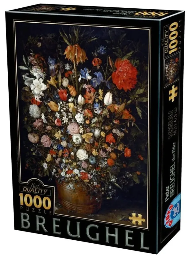 Dtoys - Pieter Brueghel - Flowers in a Wooden Vessel - 1000 Piece Jigsaw Puzzle New