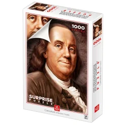 Dtoys - Surprise Puzzle - Benjamin Franklin - 1000 Piece Jigsaw Puzzle Clearance
