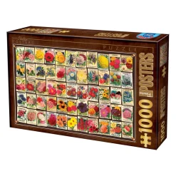 Dtoys - Vintage Collage - Flowers - 1000 Piece Jigsaw Puzzle New