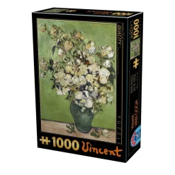 Dtoys -Vincent Van Gogh - Pink Roses in a Vase - 1000 Piece Jigsaw Puzzle Discount