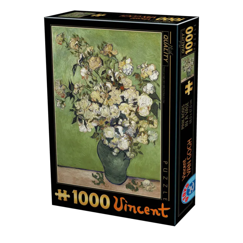 Dtoys -Vincent Van Gogh - Pink Roses in a Vase - 1000 Piece Jigsaw Puzzle Discount