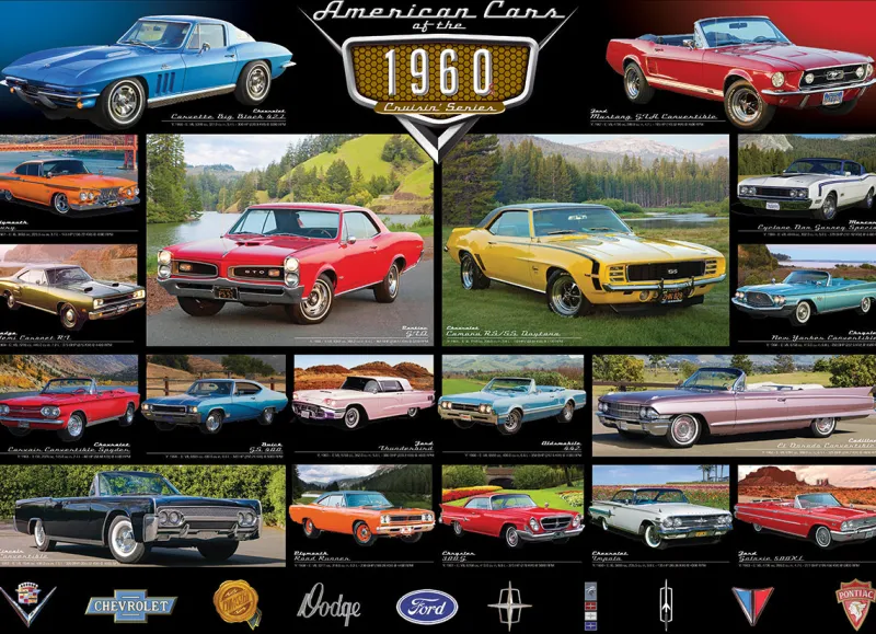 Eurographics - American Cars of the 1960s - 1000 Piece Jigsaw Puzzle Best