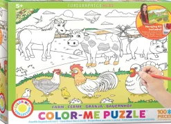 Eurographics 6111-0893 Color Me - Farm 100 Piece Jigsaw Puzzle Best