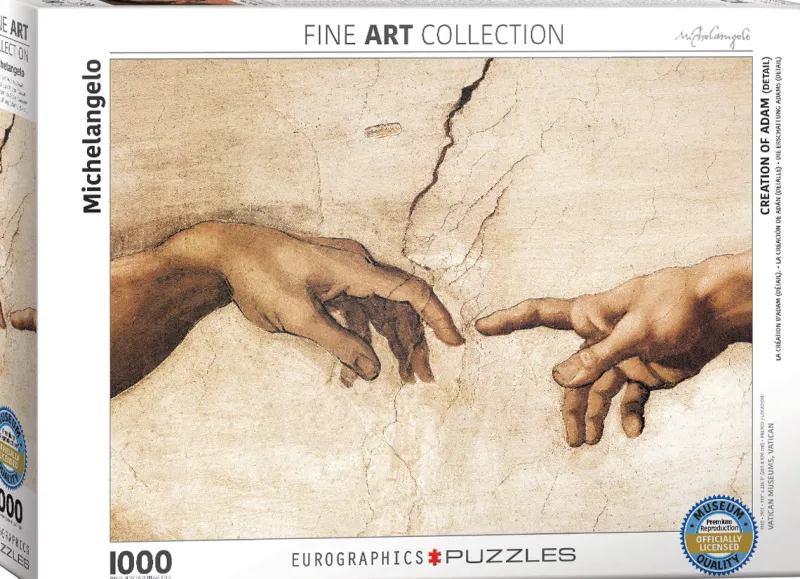 Eurographics - Creation of Adam (Detail) by Michelangelo - 1000 piece jigsaw puzzle New