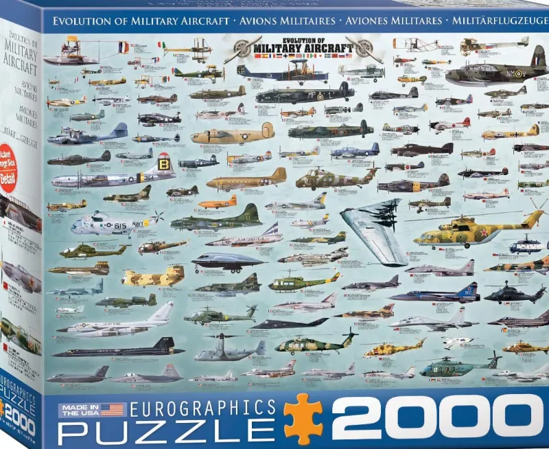 Eurographics - Evolution of Military Aircraft - 2000 Piece Jigsaw Puzzle Best