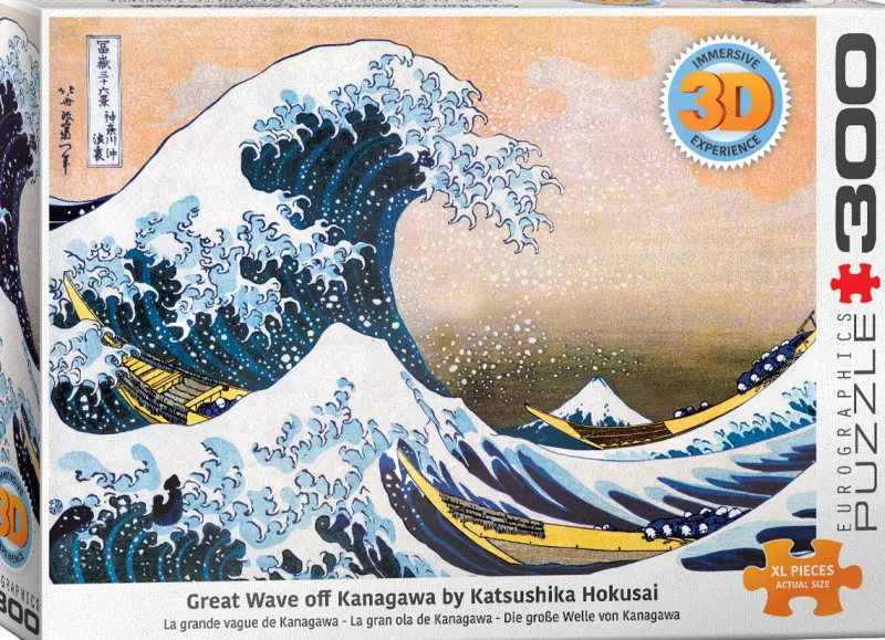 Eurographics - Great Wave off Kanagawa 3D Lenticular - 300 Piece Jigsaw Puzzle Best