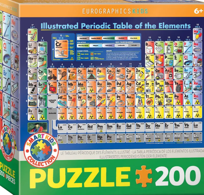 Eurographics - Illustrated Periodic Table of the Elements - 200 pieces New