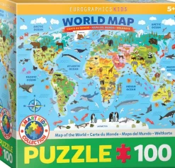 Eurographics - Illustrated Map of the World - 100 pieces Online