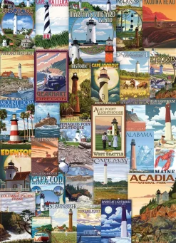 Eurographics - Lighthouses Vintage Posters - 1000 Piece Jigsaw Puzzle Discount