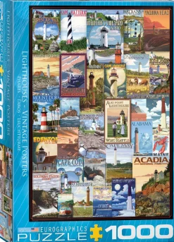 Eurographics - Lighthouses Vintage Posters - 1000 Piece Jigsaw Puzzle Discount