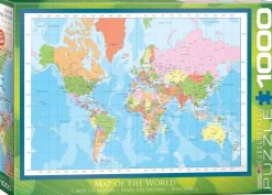 Eurographics - Modern Map of the World - 1000 Piece Jigsaw Puzzle Outlet