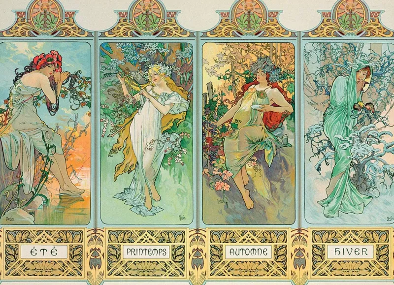 Eurographics - Mucha Alfons: Four Seasons - 1000 Piece Jigsaw Puzzle Online